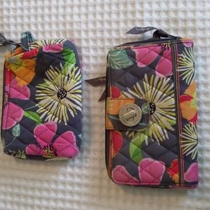 Vera Bradley wallet with matching makeup bag